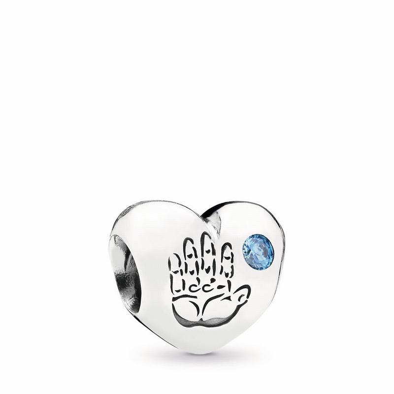 Pandora Baby Boy Charm Ireland - Sterling Silver/Blue/Cubic Zirconia - 347156QGK